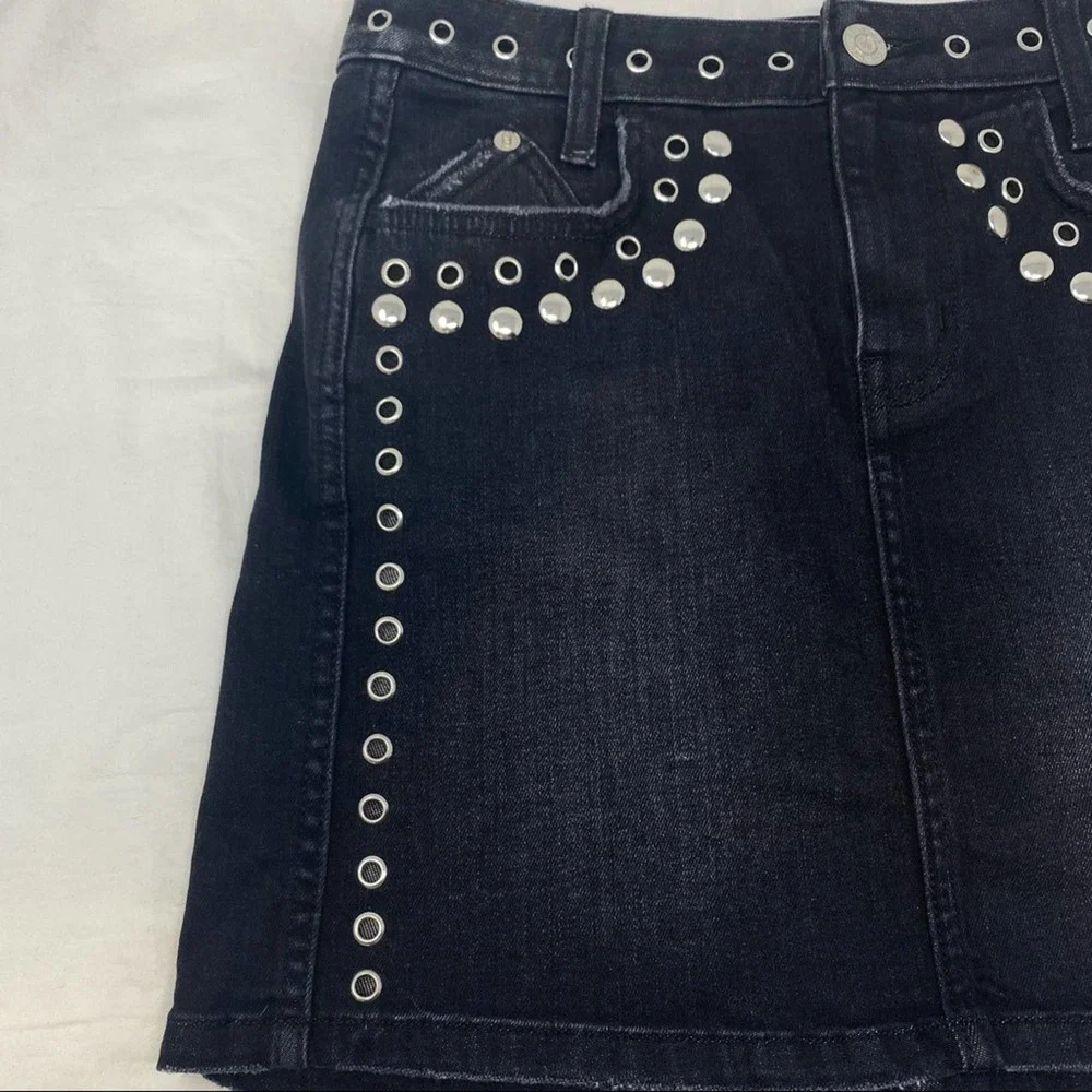 NWT Current/Elliott The 7-Pocket Studded Mini Skirt Size 25